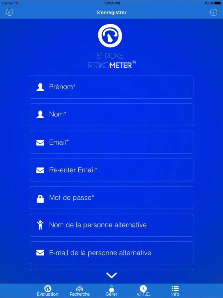 Capturas de pantalla de Riskomètre de l'AVC Pro iPad 