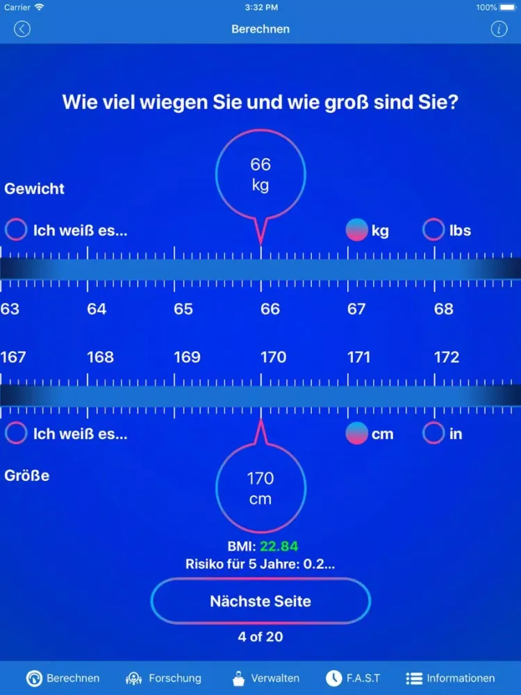 Stroke Riskometer German Lite iPad  स्क्रीनशॉट