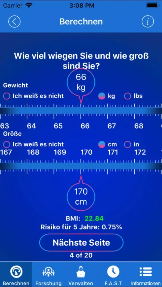 Stroke Riskometer German Lite स्क्रीनशॉट