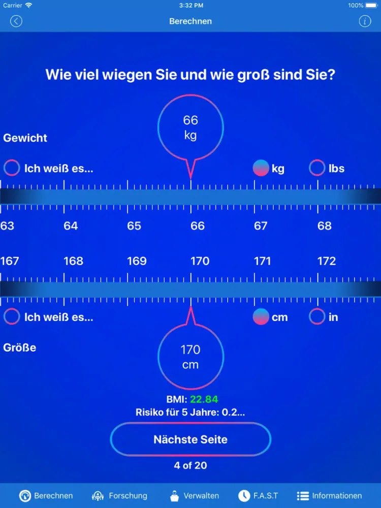 Capturas de pantalla de Stroke Riskometer German Pro iPad 