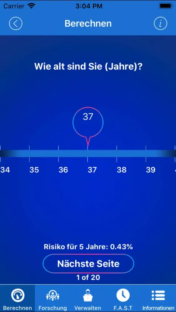 Capturas de pantalla de Stroke Riskometer German Pro