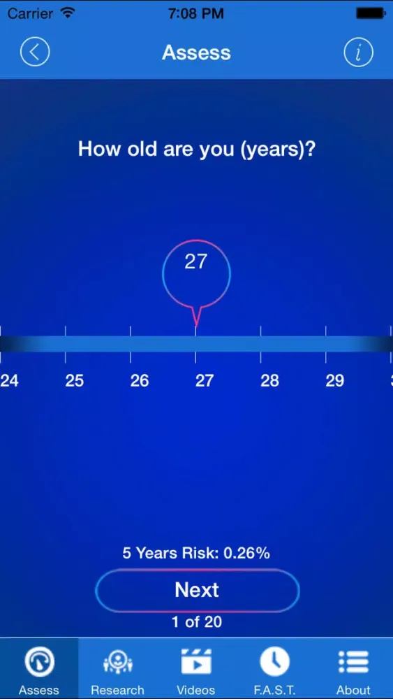Screenshot di Stroke Riskometer