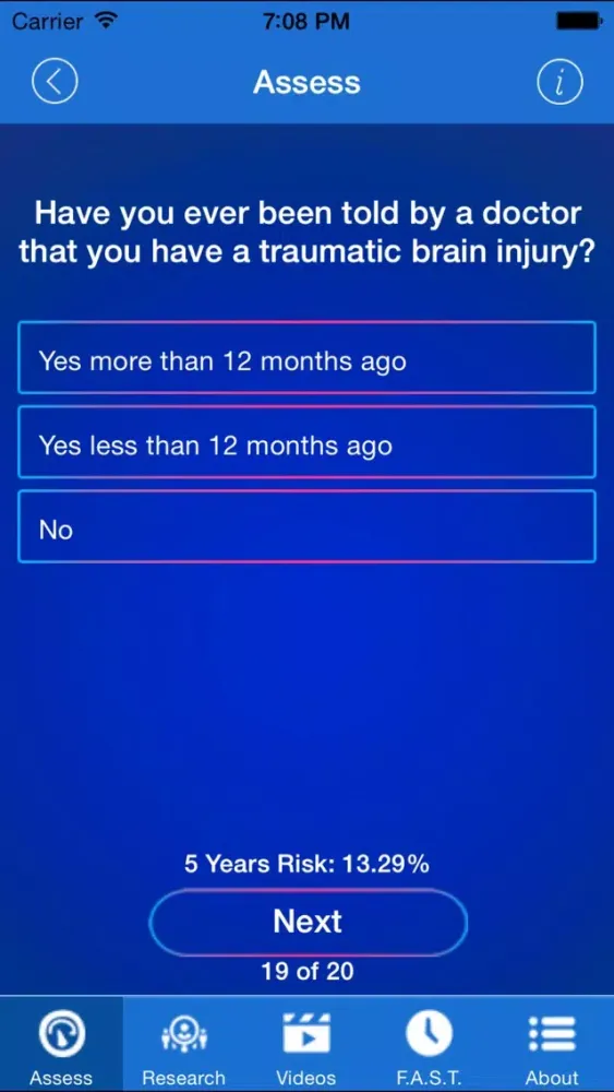 Screenshot di Stroke Riskometer