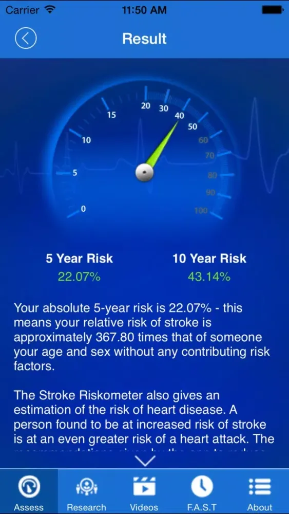 Screenshot di Stroke Riskometer