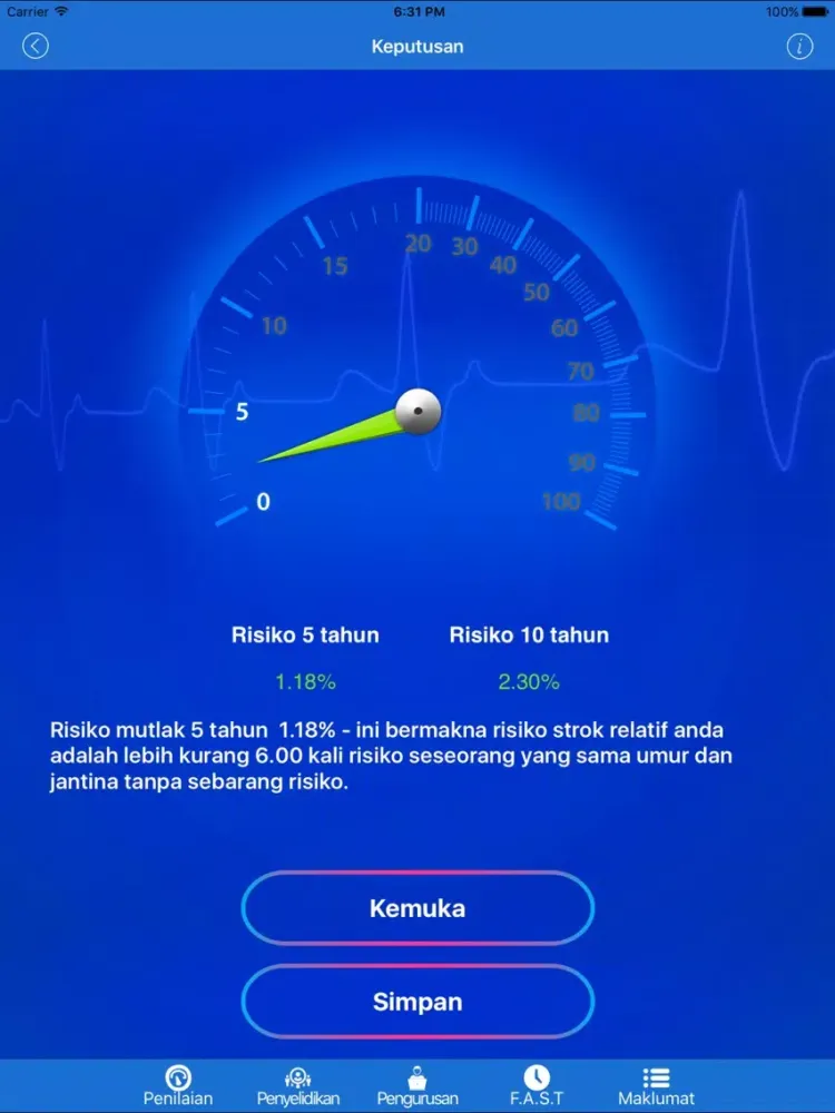 Strok Riskometer iPad  Ekran Görüntüleri