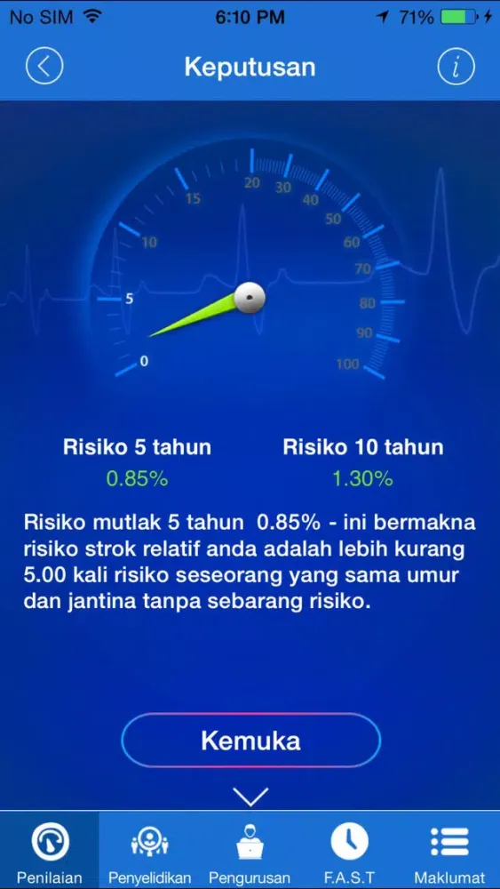 Strok Riskometer Ekran Görüntüleri