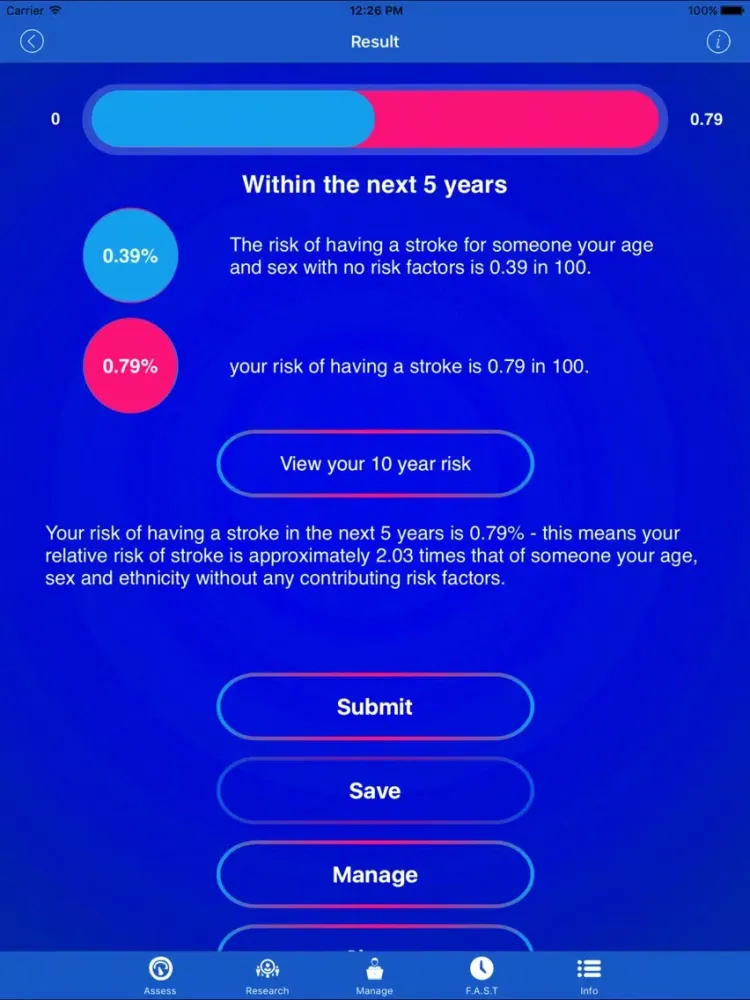 Скриншоты Stroke Riskometer Pro iPad 
