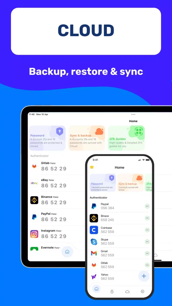 Tangkapan skrin Authenticator App