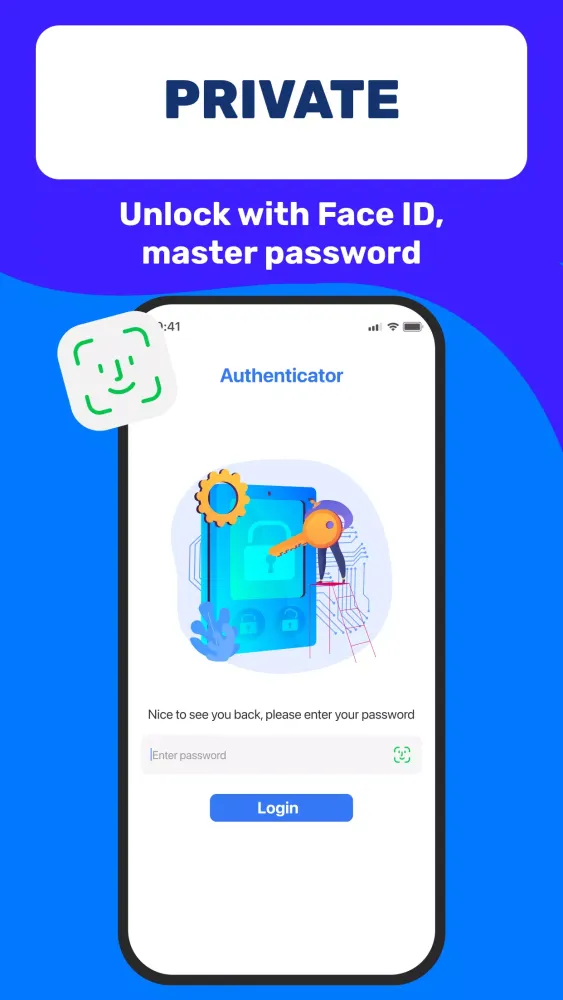 Tangkapan skrin Authenticator App