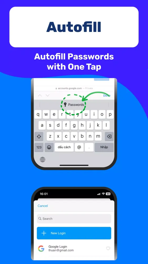 Tangkapan skrin Authenticator App