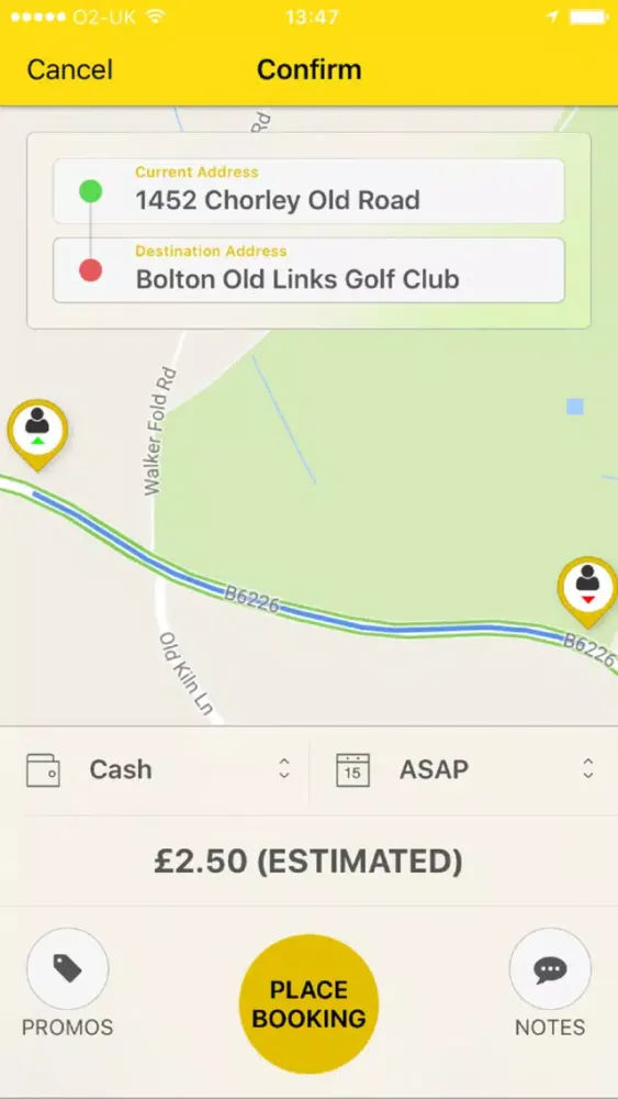 Ảnh chụp màn hình của Orbit Taxis Bolton