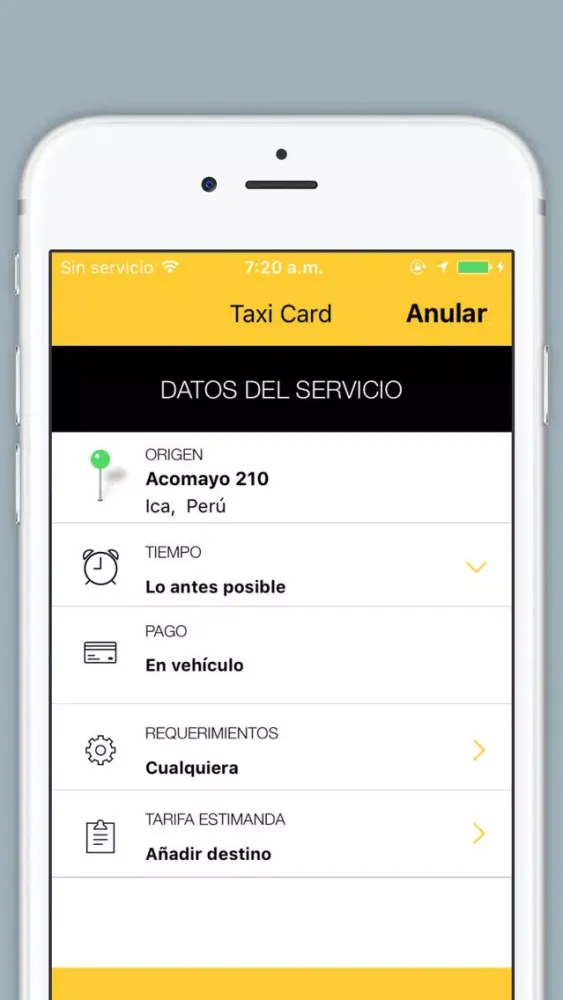 Tangkapan skrin TAXI CARD ICA