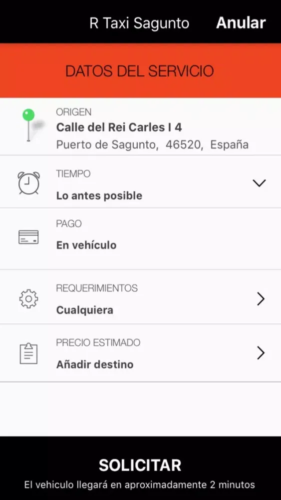 Tangkapan skrin R Taxi Sagunto