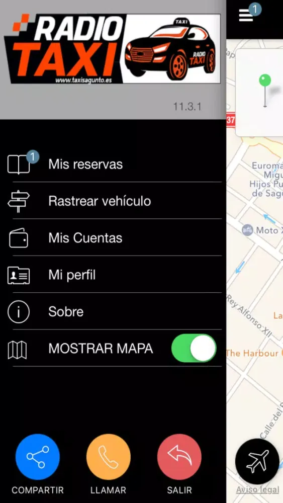 Tangkapan skrin R Taxi Sagunto