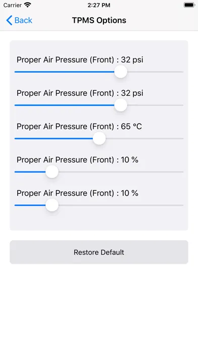 Tangkapan layar AutoCloud TPMS