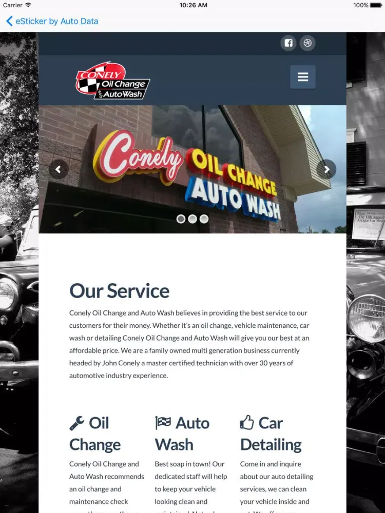 Capturas de pantalla de Conely Oil Change & Auto Wash iPad 
