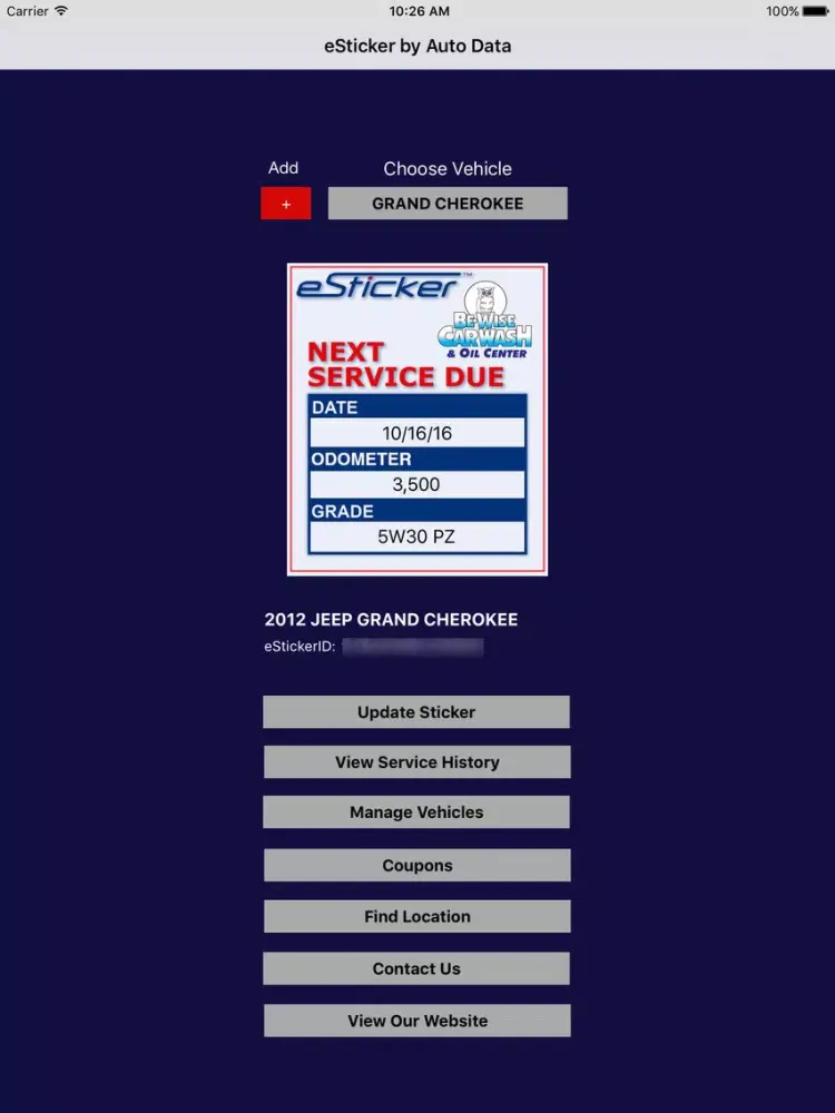 Ảnh chụp màn hình của Be Wise Car Wash & Oil Center iPad 