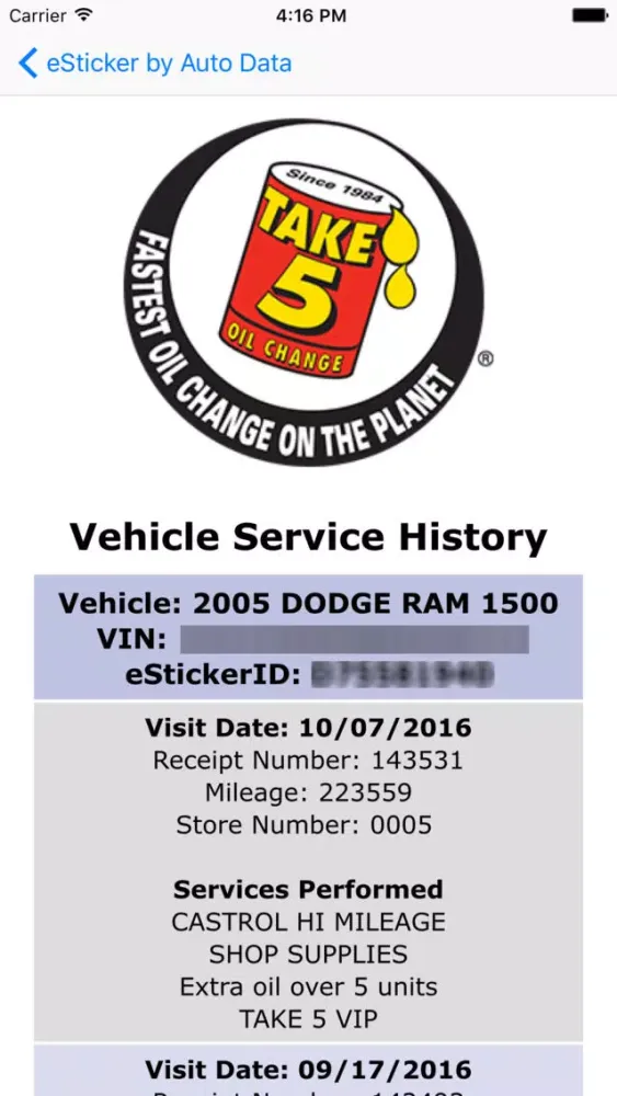 Take 5 Oil Change スクリーンショット