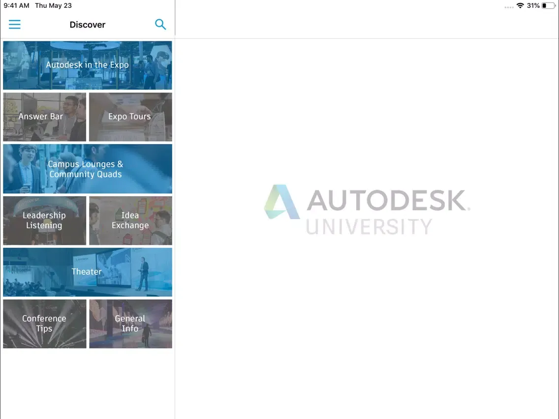 Tangkapan layar Autodesk University iPad 