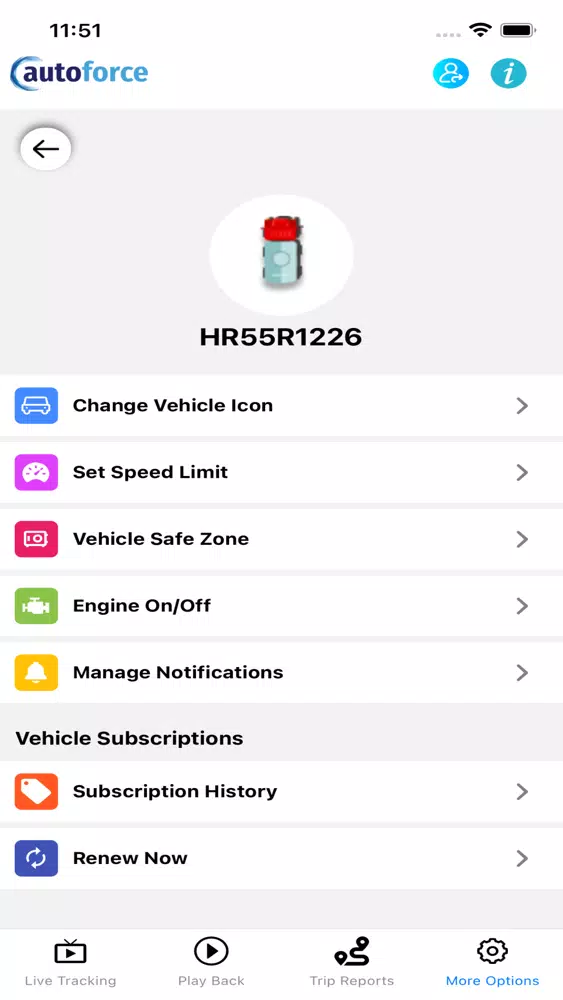 Capturas de tela do Autoforce GPS Vehicle Tracker