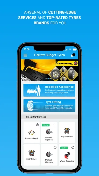 Capturas de tela do Harrow Budget Tyres