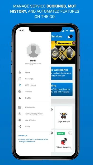 Captures d'écran de Tadley Tyre Services Limited