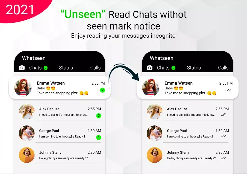 Unseen - No Last Read, Hide Bl应用截图