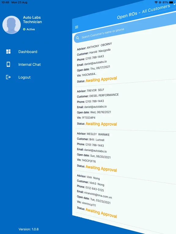 Auto Labs iPad  Screenshots