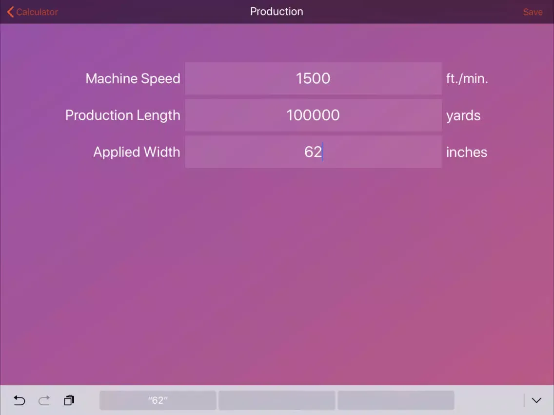 Zrzuty ekranu Coating Weight Calculator iPad 