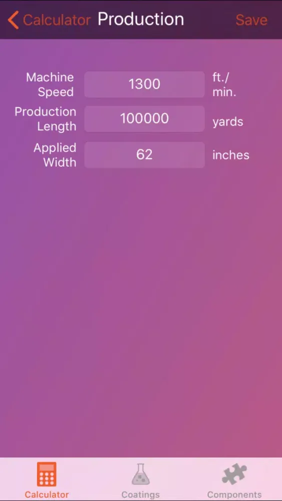 Zrzuty ekranu Coating Weight Calculator