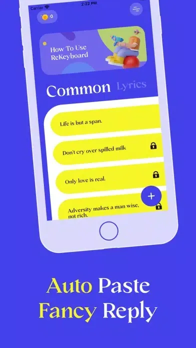 Capturas de tela do ReKeyboard : Auto Paste Reply