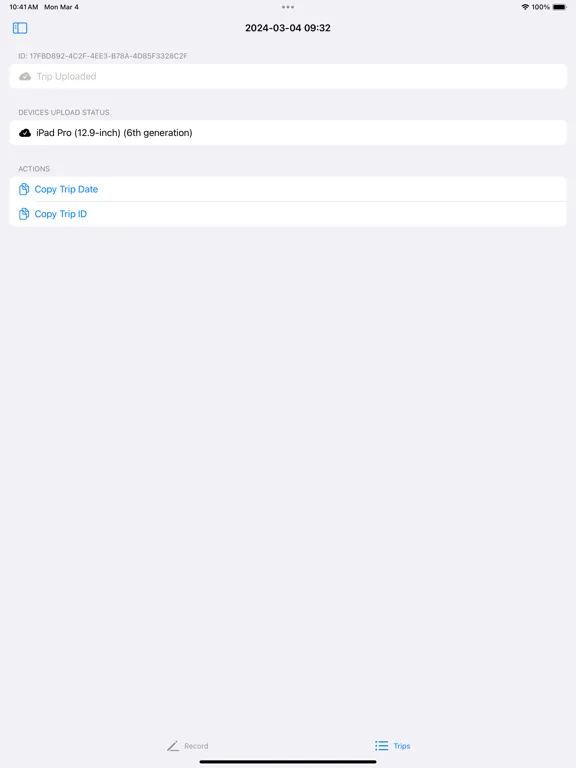 ACSP Logger iPad  Screenshots