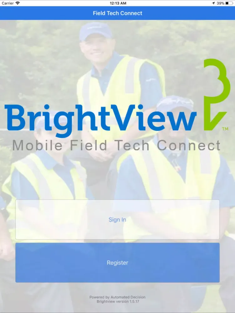 ภาพหน้าจอของ Brightview Field Tech Connect iPad 