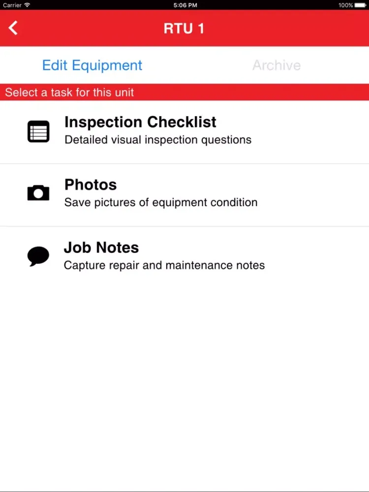 FieldEquipt iPad  Screenshots