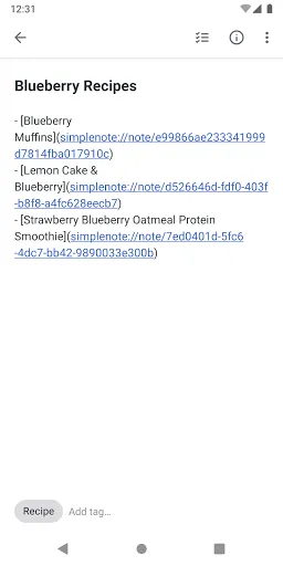 Capturas de pantalla de Simplenote
