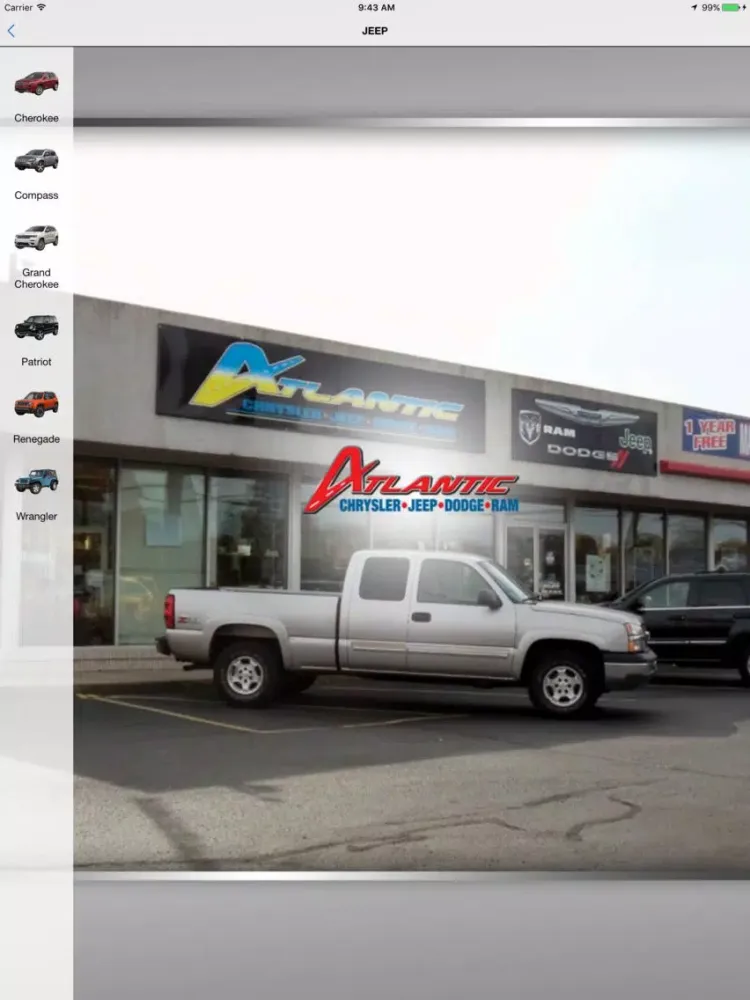 Tangkapan layar Atlantic Chrysler Jeep Dodge iPad 