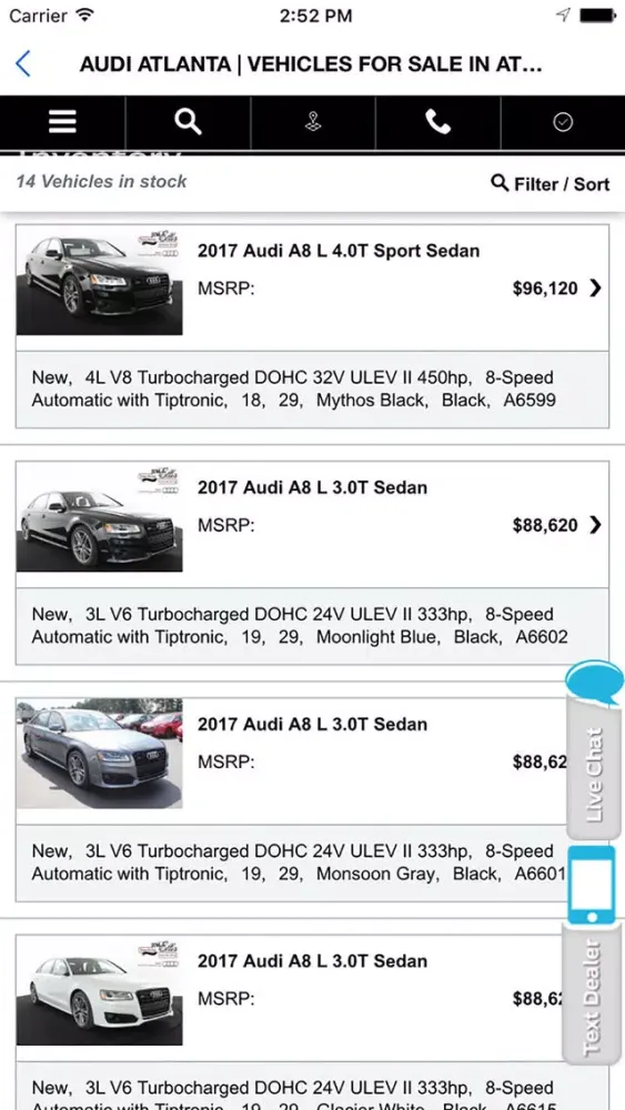 Capturas de tela do Audi Atlanta