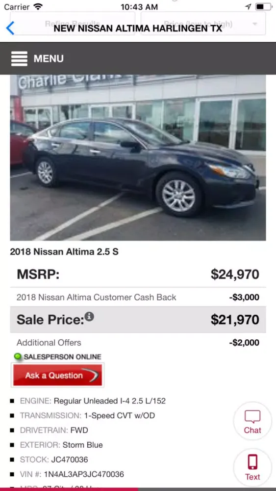 Скриншоты Charlie Clark Nissan Harlingen