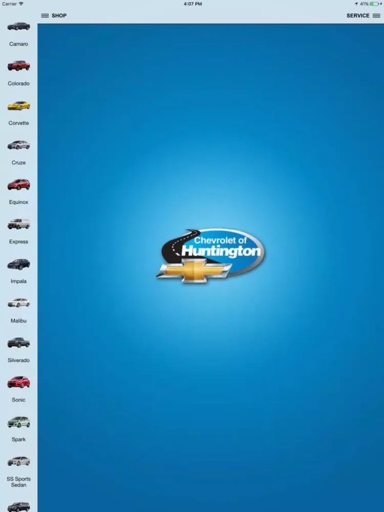 Tangkapan layar Chevrolet of Huntington Dealer App iPad 