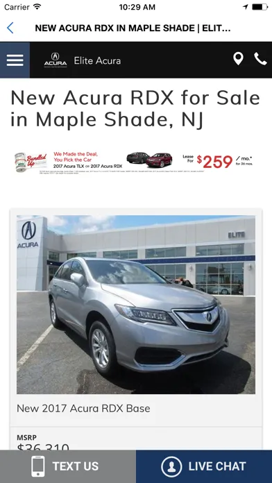 Elite Acura Dealer App スクリーンショット