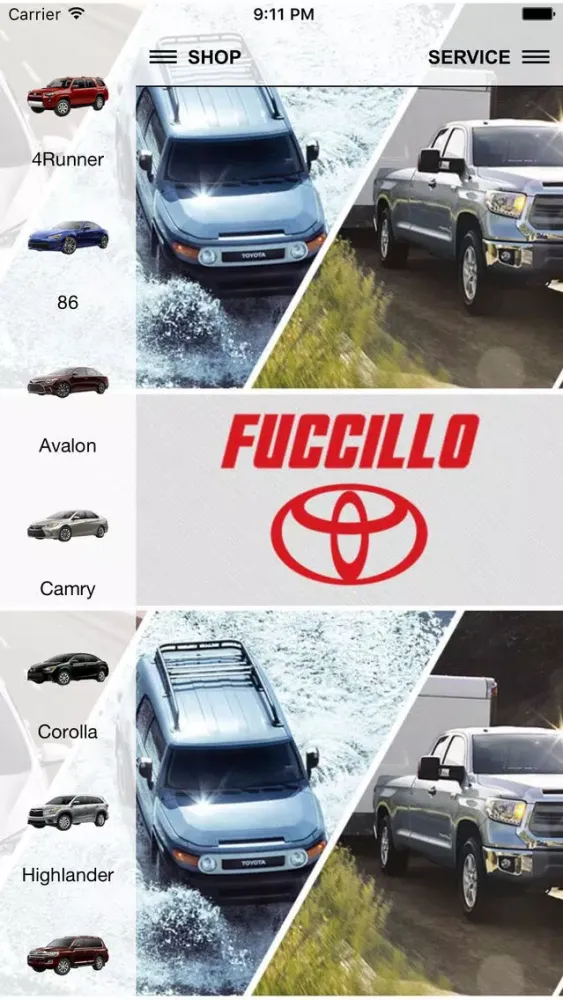 Tangkapan skrin Fuccillo Toyota Dealer App