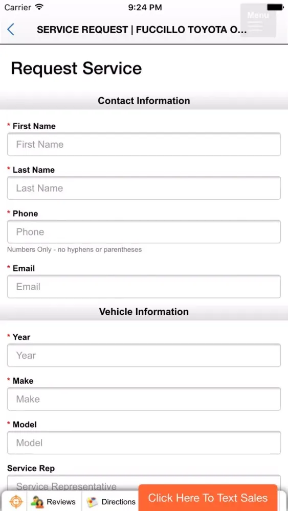 Tangkapan skrin Fuccillo Toyota Dealer App