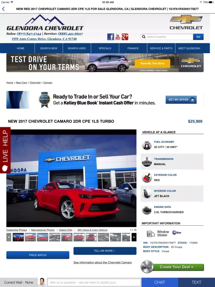 Glendora Chevrolet iPad Screenshots