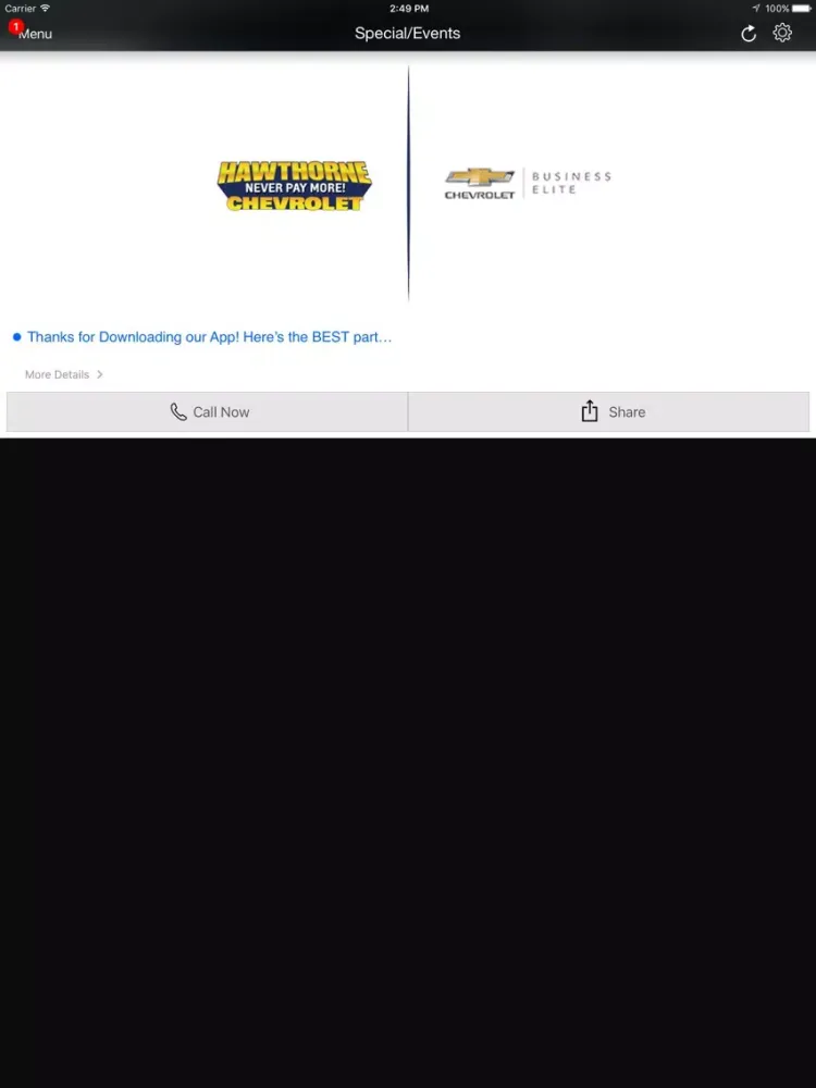 Zrzuty ekranu Hawthorne Chevy & Commercial iPad 