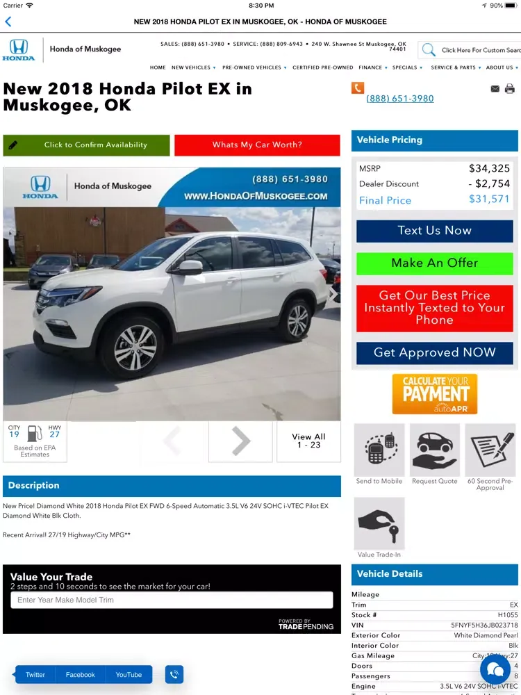 Honda of Muskogee iPad  स्क्रीनशॉट