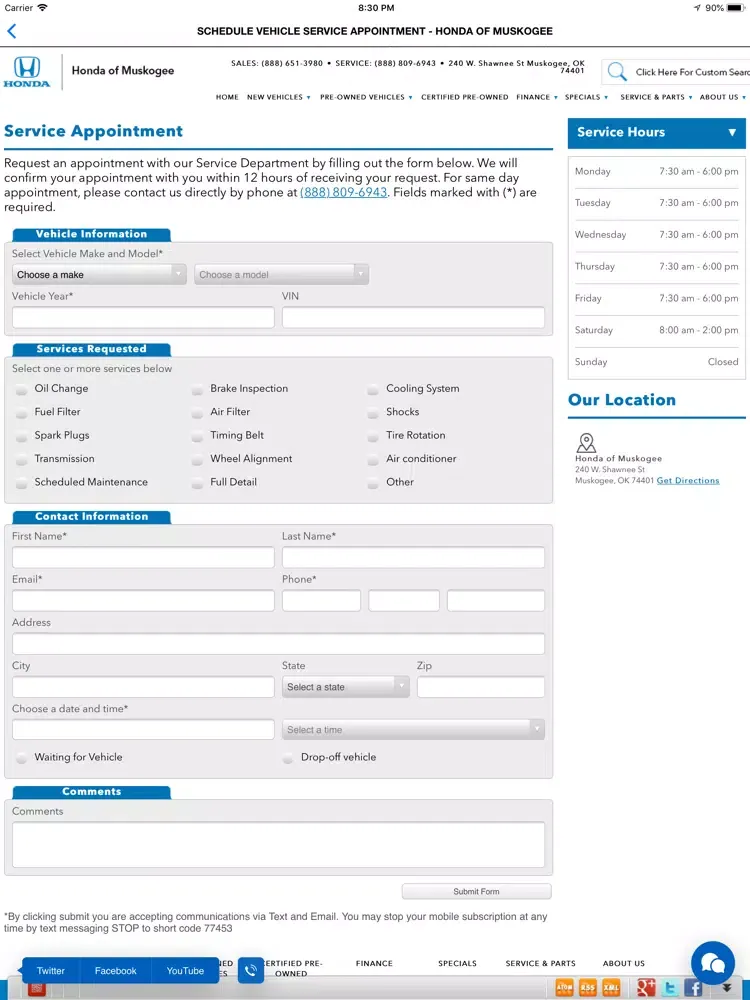 Honda of Muskogee iPad  स्क्रीनशॉट