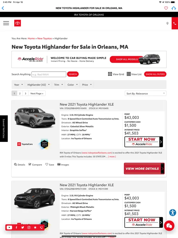 Скриншоты Ira Toyota of Orleans iPad 