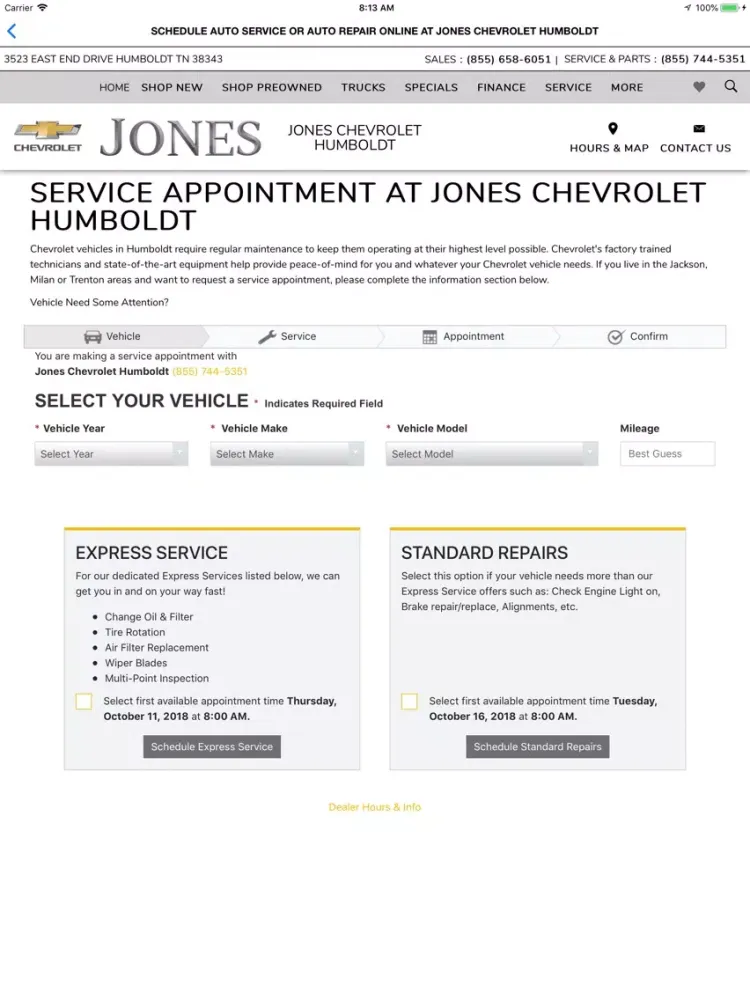 Jones Motor Company Dealer App iPad 应用截图