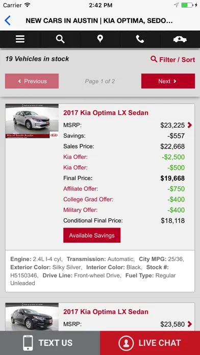ภาพหน้าจอของ Kia of South Austin