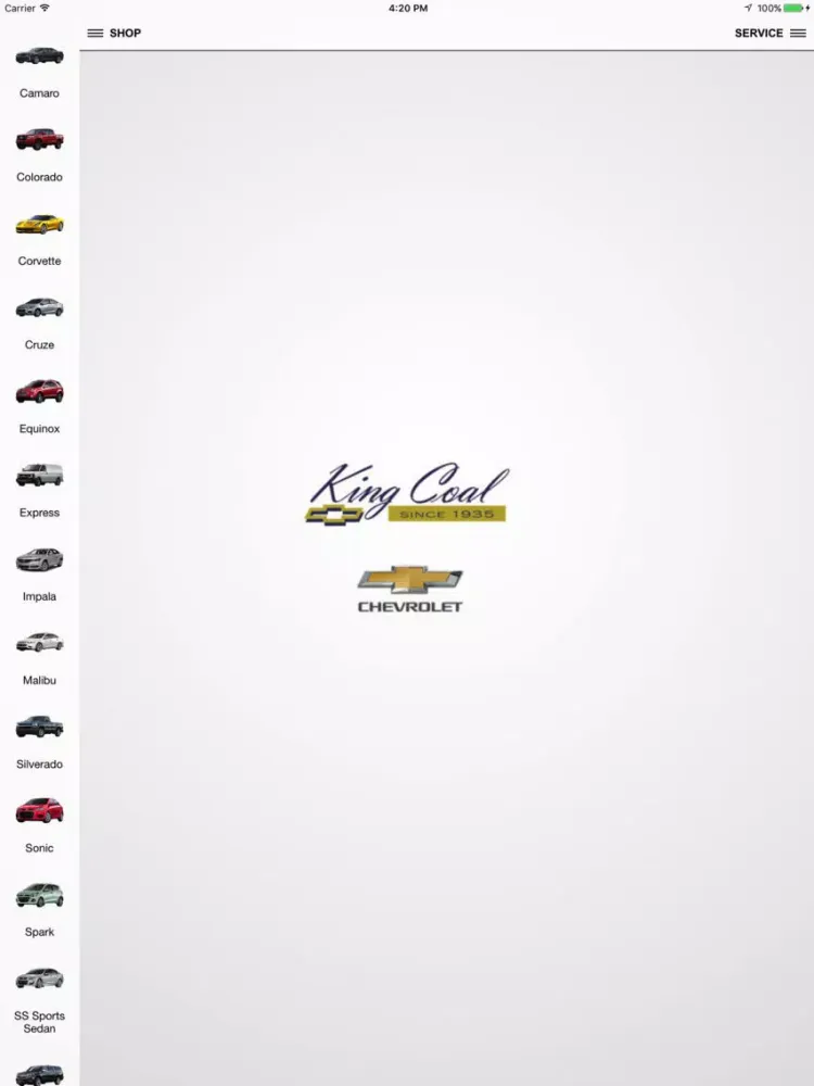 King Coal Chevrolet iPad  Screenshots